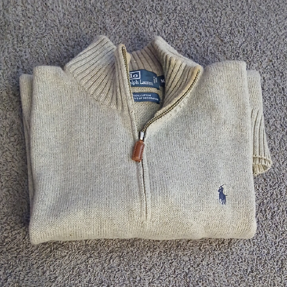 Polo Ralph Lauren Cream Zip-Up Sweater - Picture 5 of 5